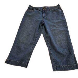 BandolinoBlu Capri Cropped Jeans Women's Size 14 Embroidered Back Pockets